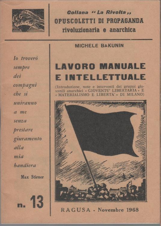 Lavoro manuale e intellettuale - Michele Bakunin - Michail Bakunin - copertina