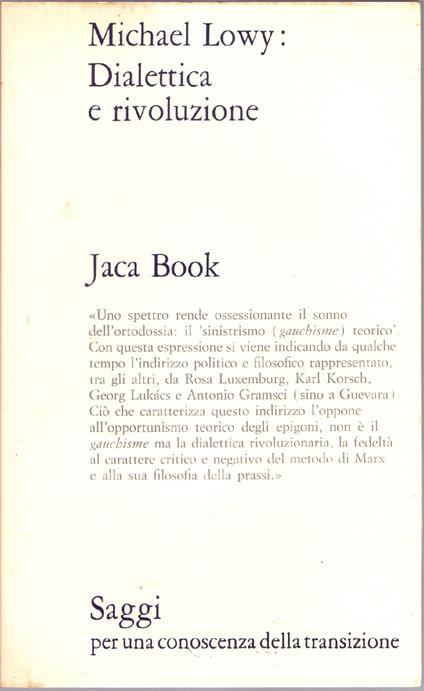 Dialettica e rivoluzione - Michael Lowy - Michael Lowy - copertina