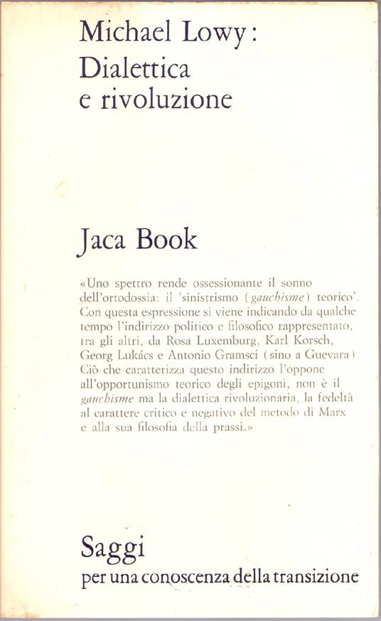 Dialettica e rivoluzione - Michael Lowy - Michael Lowy - copertina