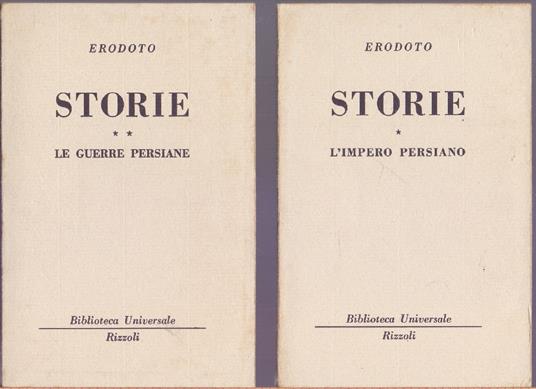 L' impero Persiano- Le guerre persiane 2 vol. ( 1283-1291 B.U.R.) - Erodoto - Erodoto - copertina
