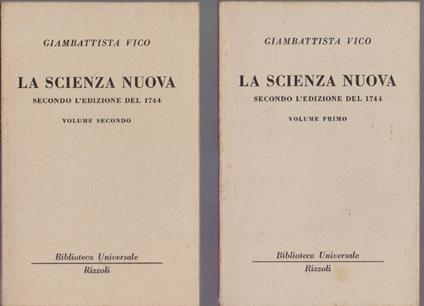 La scienza nuova Secondo l'edizione del 1744 .2 vol. ( 1973-1979 B.U.R.) - Giambattista Vico - Giambattista Vico - copertina