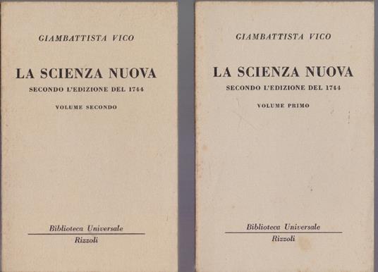 La scienza nuova Secondo l'edizione del 1744 .2 vol. ( 1973-1979 B.U.R.) - Giambattista Vico - Giambattista Vico - copertina