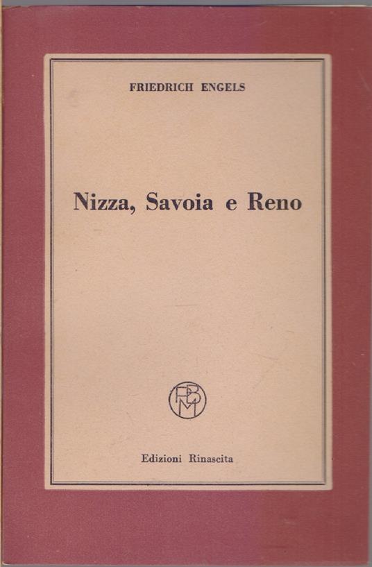 Nizza, Savoia e Reno - Friedrich Engels - Friedrich Engels - copertina