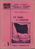 La legge e l'autorità. - Pietro Kropotkin Collana 