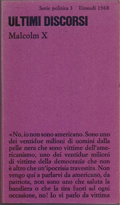 Ultimi discorsi Malcolm X - Malcolm X - copertina