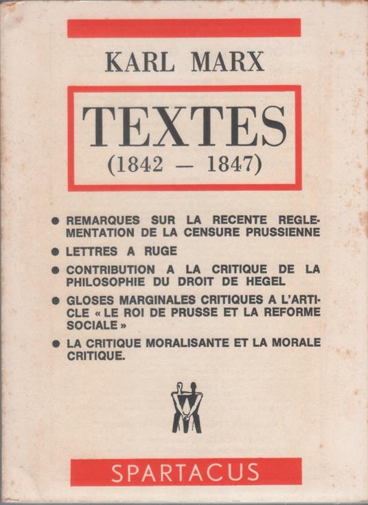Textes (1842-1847) - Karl Marx - Karl Marx - copertina