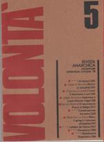 Volontà. Rivista Anarchica. n. 5 settembre/ottobre 1978. Anno XXXII
