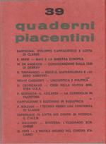 Quaderni piacentini, n. 39. novembre 1969. anno VIII