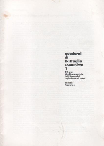 Cinquant'anni di critica marxista dell'URSS e del capitalismo di Stato - copertina