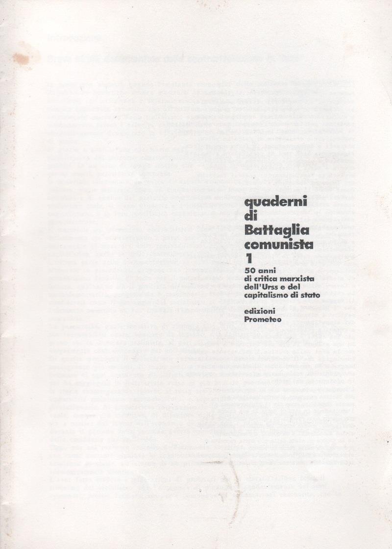 Cinquant'anni di critica marxista dell'URSS e del capitalismo di Stato
