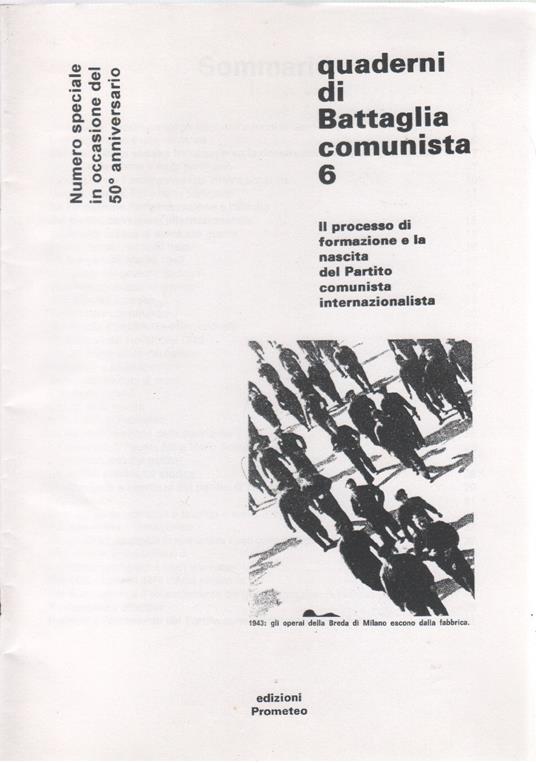 Il processo di formazione e la nascita del Partito comunista internazionalista - copertina