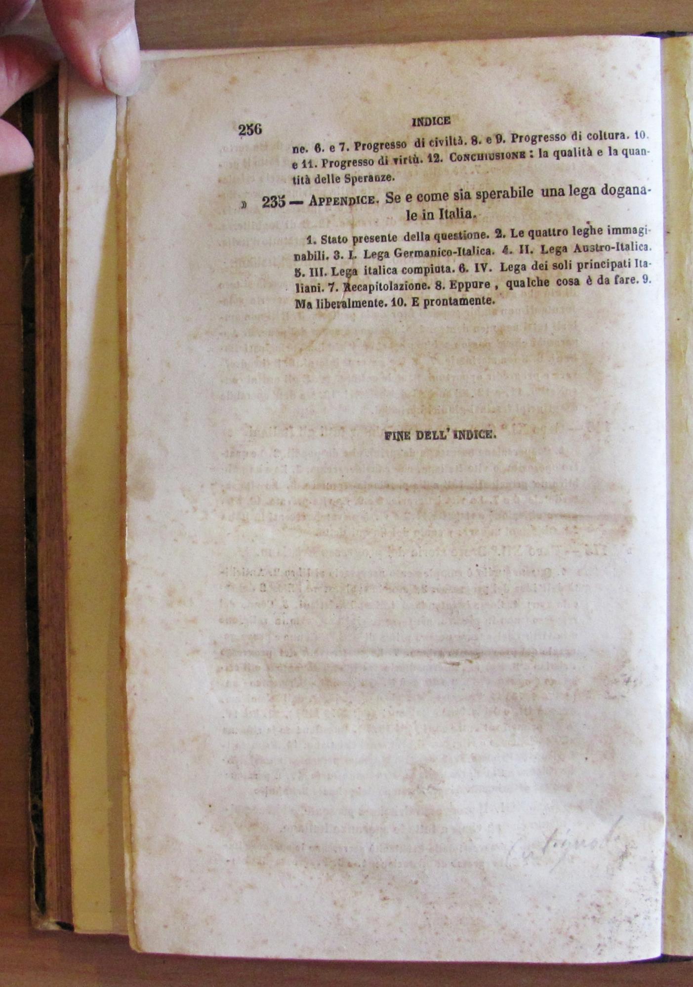 DELLE SPERANZE D'ITALIA PER CESARE BALBO, I ed. Napolitana 1848
