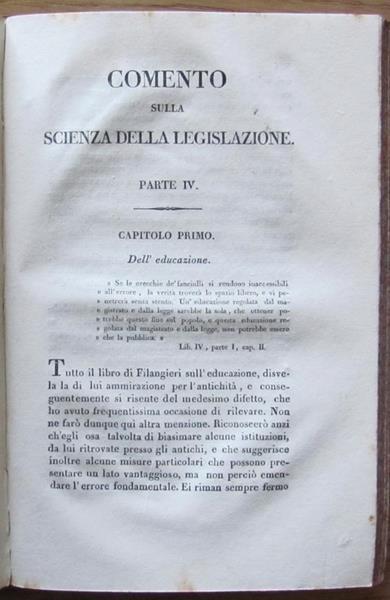 Comento Sulla Scienza Della Legislazione Di G. Filangeri. Ed. Italia, Ii Ed. 1828 - Benjamin Constant - 3
