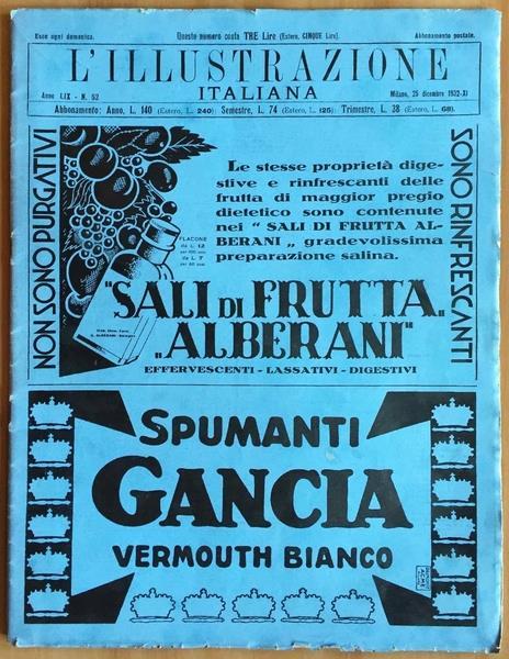 L' Illustrazione Italiana. Anno Lix. N.52. 25 Dicembre 1932. Fantasia Natalizia Di Brunelleschi - copertina