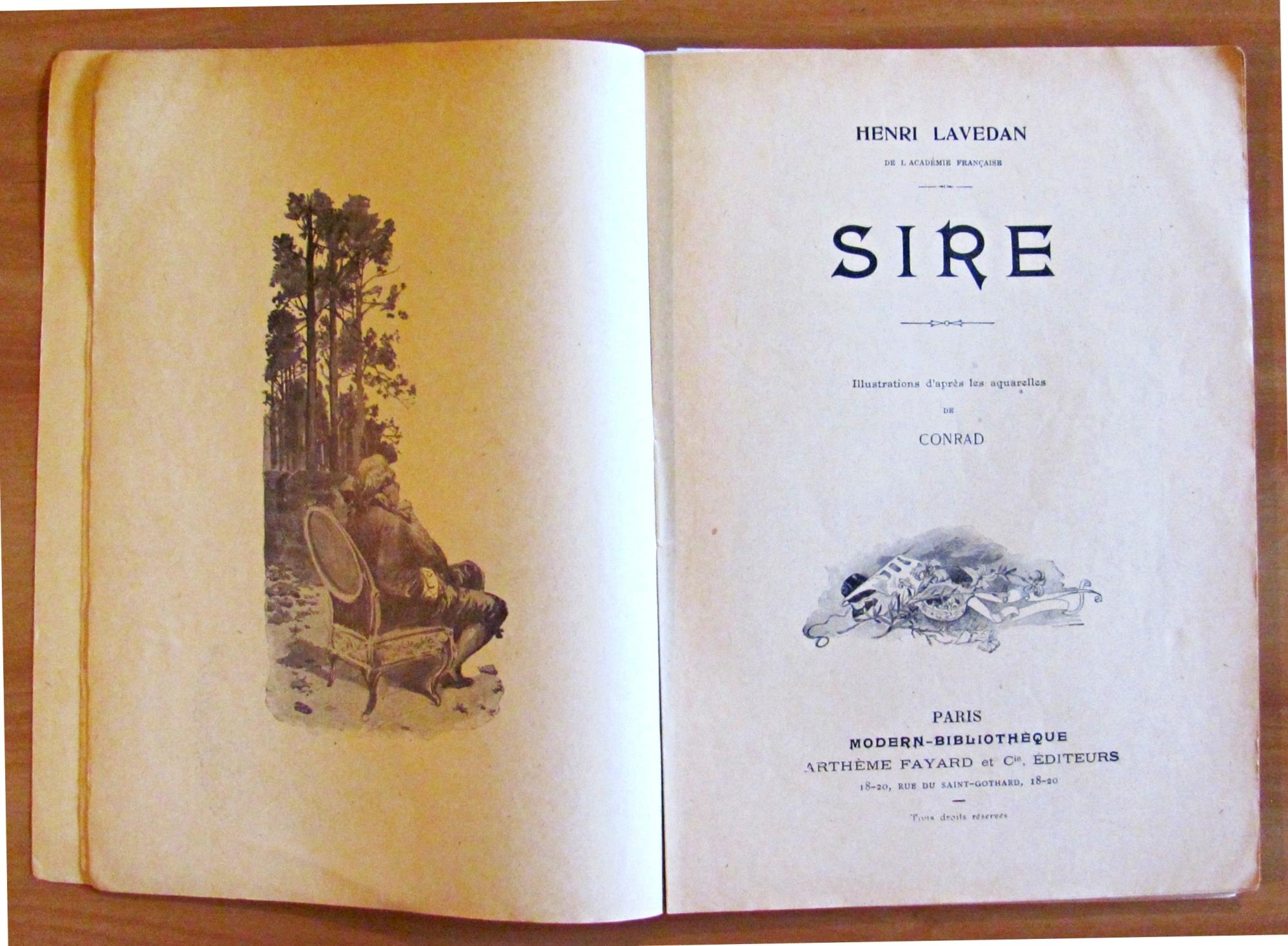 Sire. Ed. Fayard Et C.. Collana Modern. Bibliotèque Di: Lavedan Henri