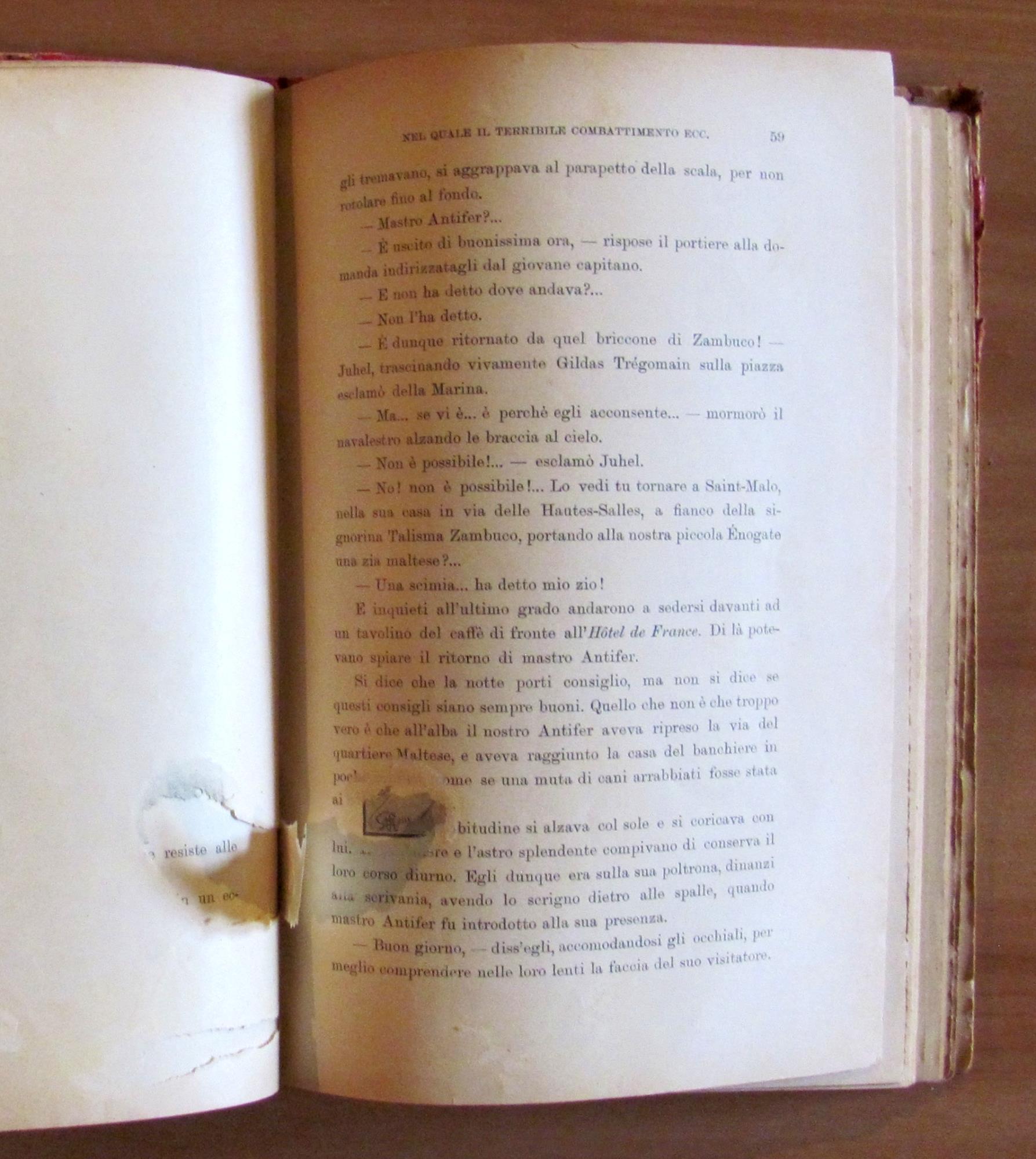 LE MERAVIGLIOSE AVVENTURE DI MASTRO ANTIFER - Parte I^ e II^ Completo, I ed. 1899 - ill. ROUX