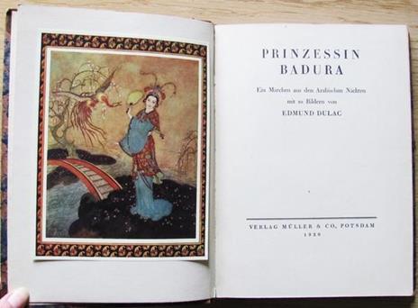 Prinzessin Badura. Ein Marchen Aus Den Arabischen Nachten. Potsdam Ed. Muller & Co. 1920 - copertina