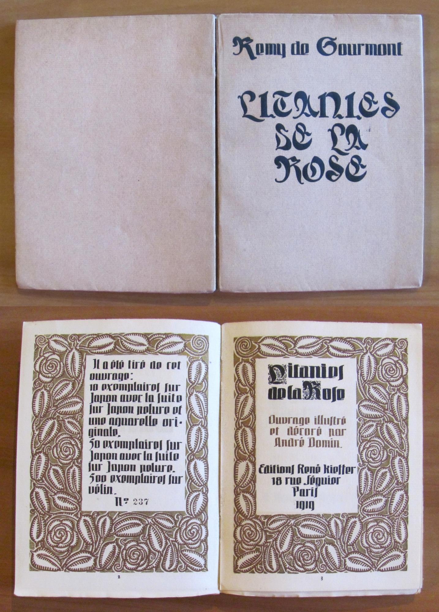 Litanies De La Rose, I Edizione 1919 Iil. A. Domin - Tirat. Limitata - Art Deco'