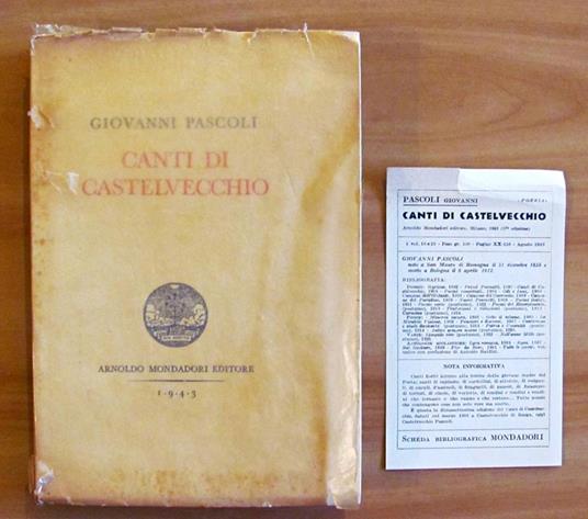 Canti Di Castelvecchio - Giovanni Pascoli - copertina