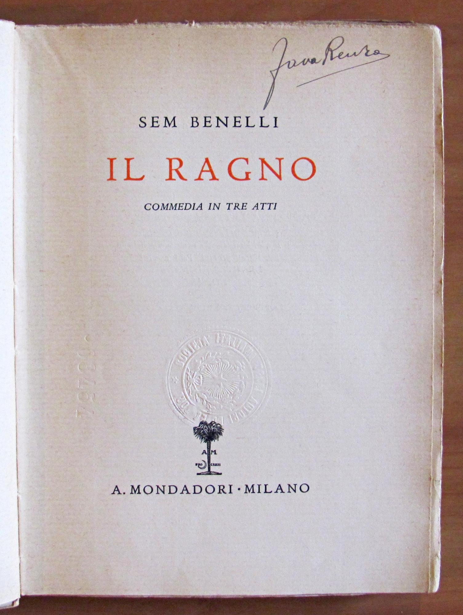 Il Ragno - Commedia In 3 Atti