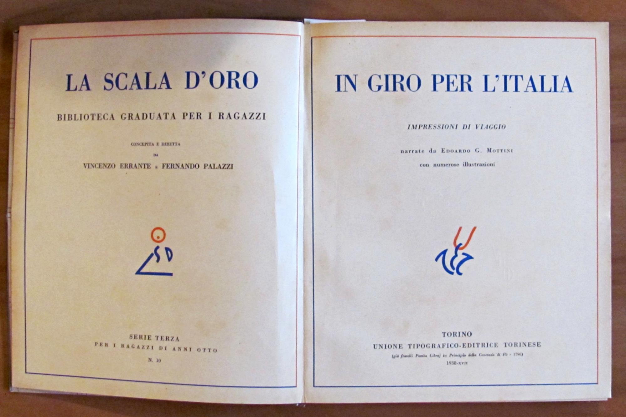 IN GIRO PER L'ITALIA Impressioni di viaggio- Coll. La Scala d'Oro, I ed. 1934