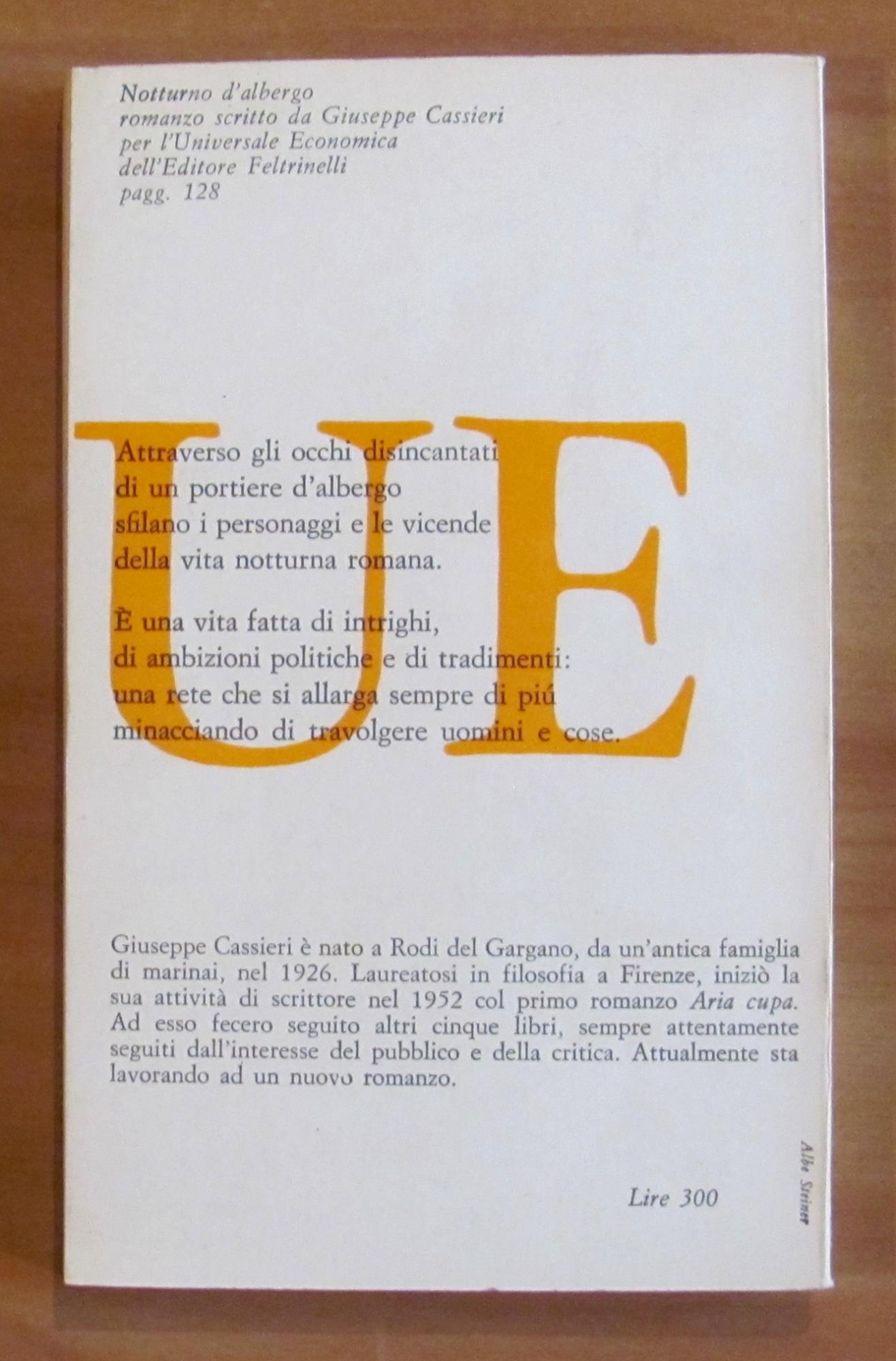 Notturno D'Albergo Collana "Universale Economica" 331 - Scrittori D'Oggi
