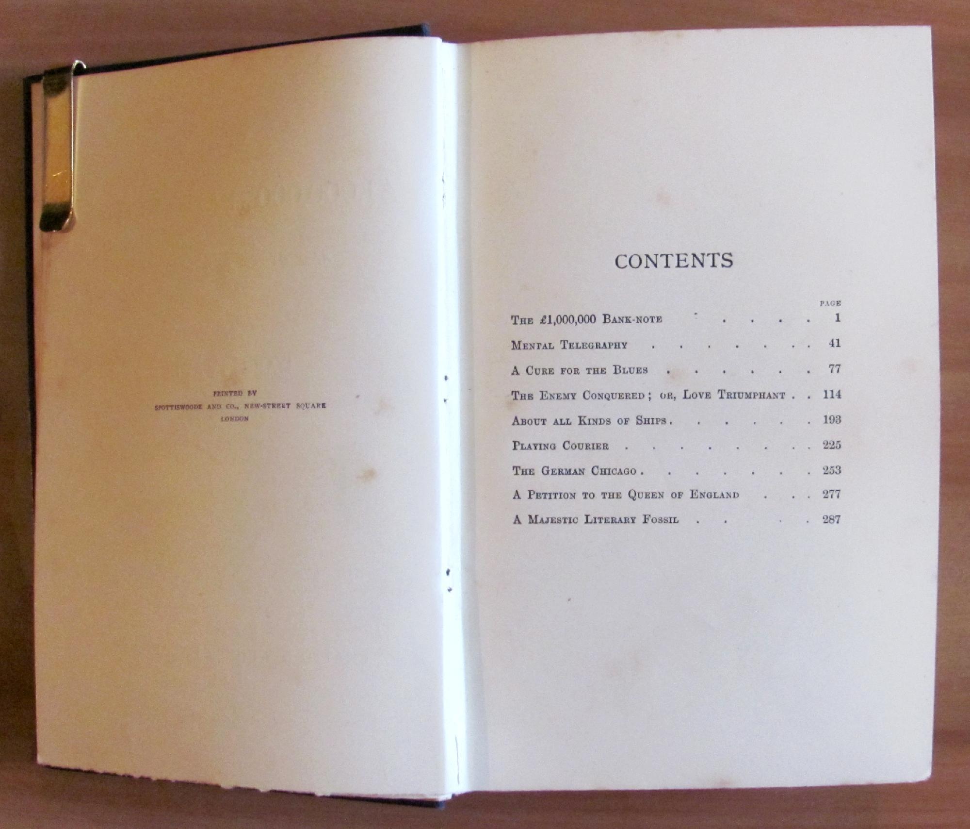 The £ 1,000,000 Bank-Note And Other New Stories - I Edizione 1893