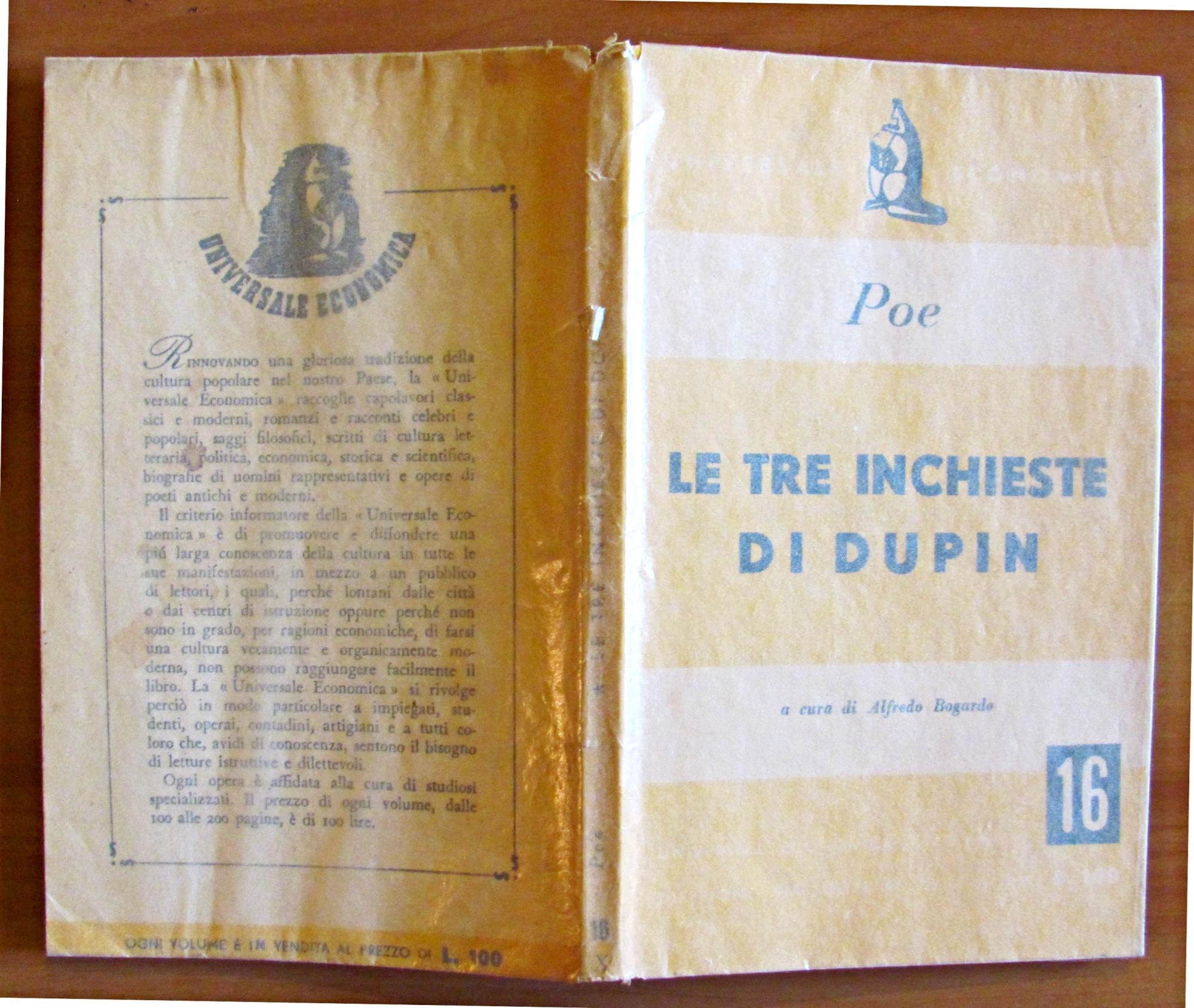 Le Tre Inchieste Di Dupin - Collana Universale Economica