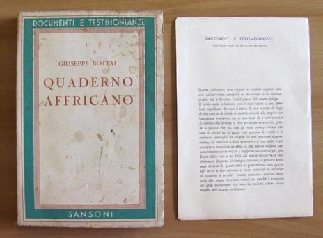 Quaderno Affricano - Giuseppe Bottai - copertina
