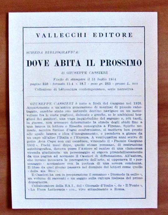 Dove Abita Il Prossimo - Giuseppe Cassieri - 4