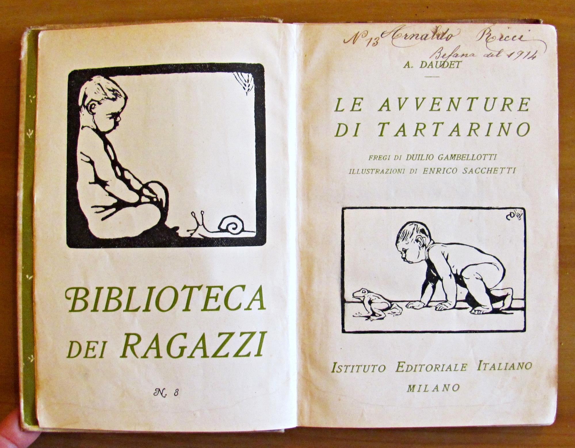 LE AVVENTURE DI TARTARINO - Collana BIBLIOTECA DEI RAGAZZI N.8 - Cambellotti e Sacchetti