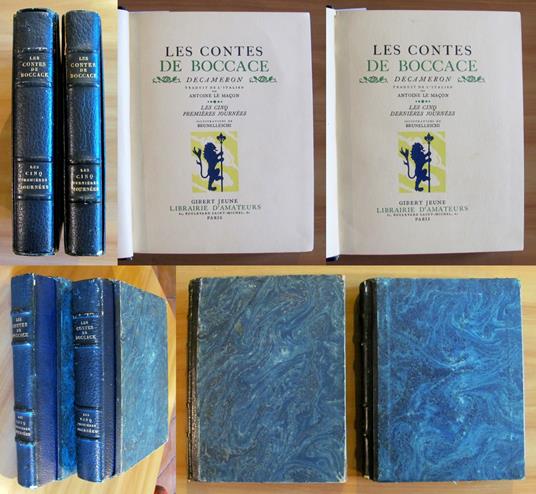 LES CONTES DE BOCCACE - DECAMERON in 2 Volumi in Custodia, I ed. 1934 - ill. BRUNELLESCHI Tirrat. Limit - Giovanni Boccaccio - copertina