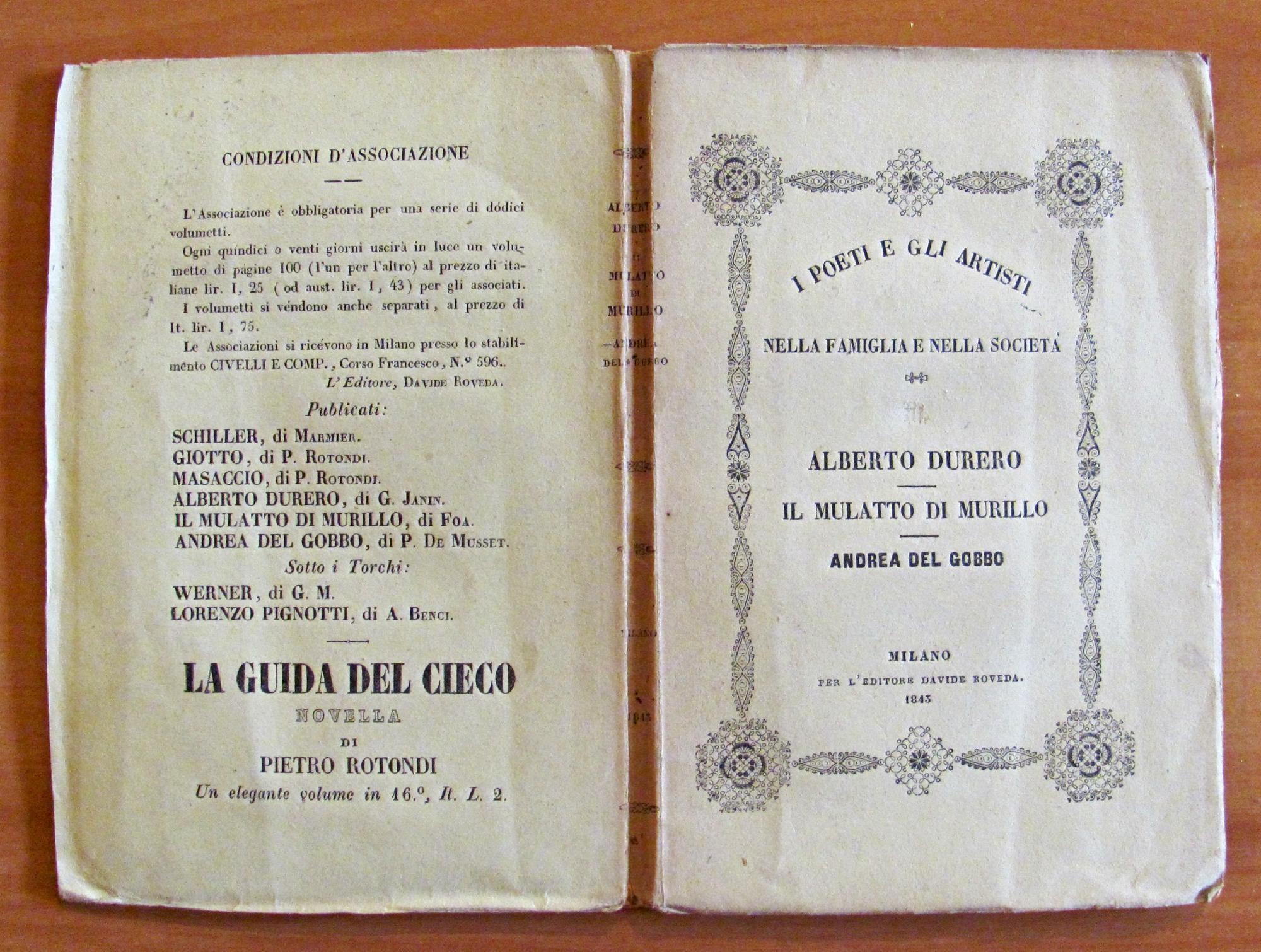 Alberto Durero - Il Mulatto Di Murillo - Andrea Del Gobbo - Collana I Poeti E Gli Artisti Nella Famiglia E Nella Società