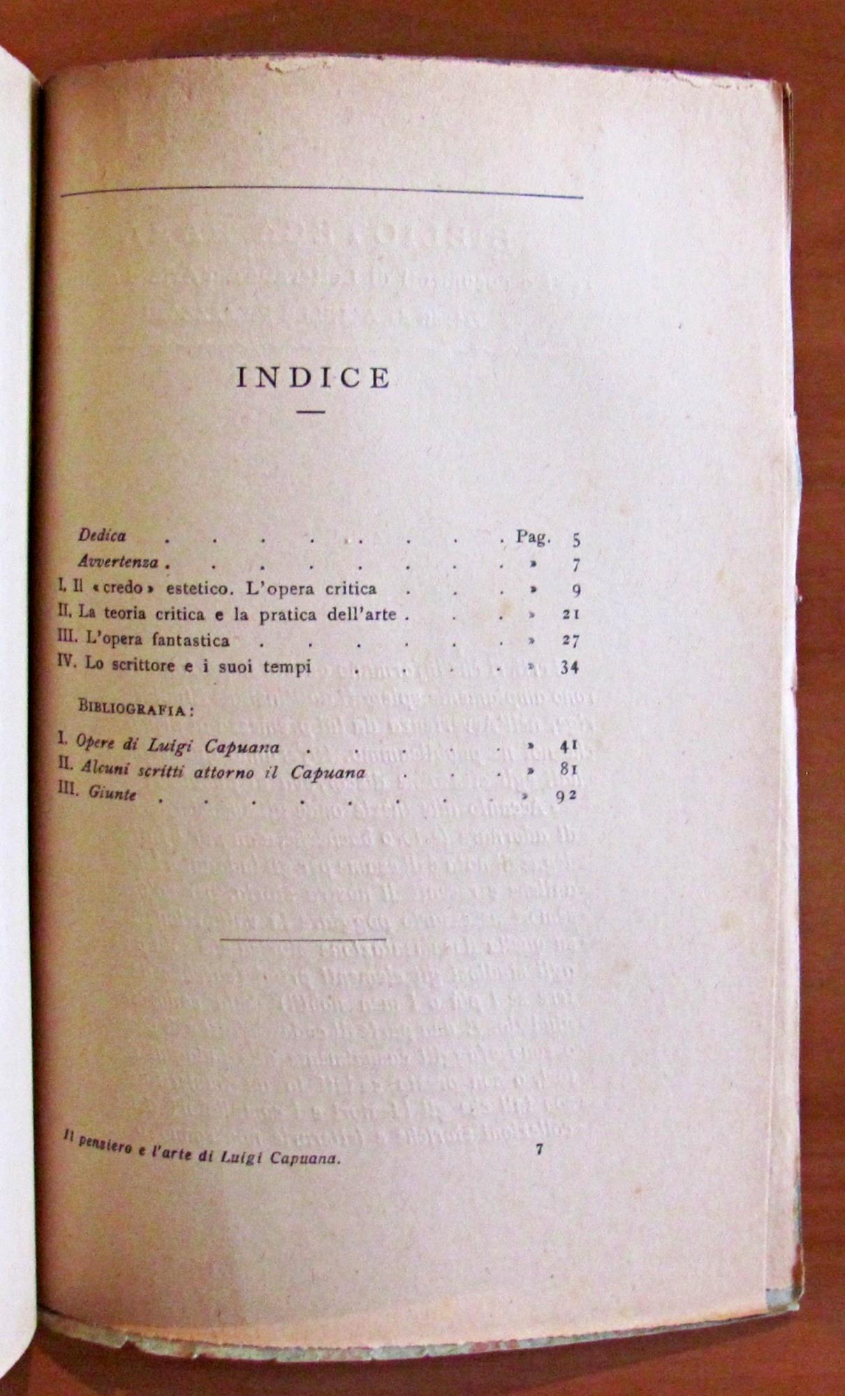 Il Pensiero E L'Arte Di Luigi Capuana - Collana Biblioteca Rara