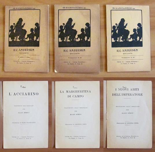 ANDERSEN RACCONTA Vol. 1, 2 e 3, primi '900 - ill. L. EDEL - Hans Christian Andersen - copertina
