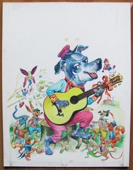 Tavola Originale Di Pescador Per La Copertina Di Le Storie Del Cane. Ed. Europea Anni '60 Di: Pescador - copertina