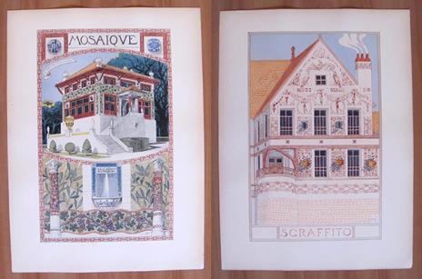 Esquisses Decoratives - 60 Tavole Sciolte Art Nouveau, Anche A Pochoir, In Cartella, Primi '900 - 5