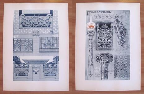 Esquisses Decoratives - 60 Tavole Sciolte Art Nouveau, Anche A Pochoir, In Cartella, Primi '900 - 7