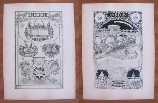 Esquisses Decoratives - 60 Tavole Sciolte Art Nouveau, Anche A Pochoir, In Cartella, Primi '900 - 8