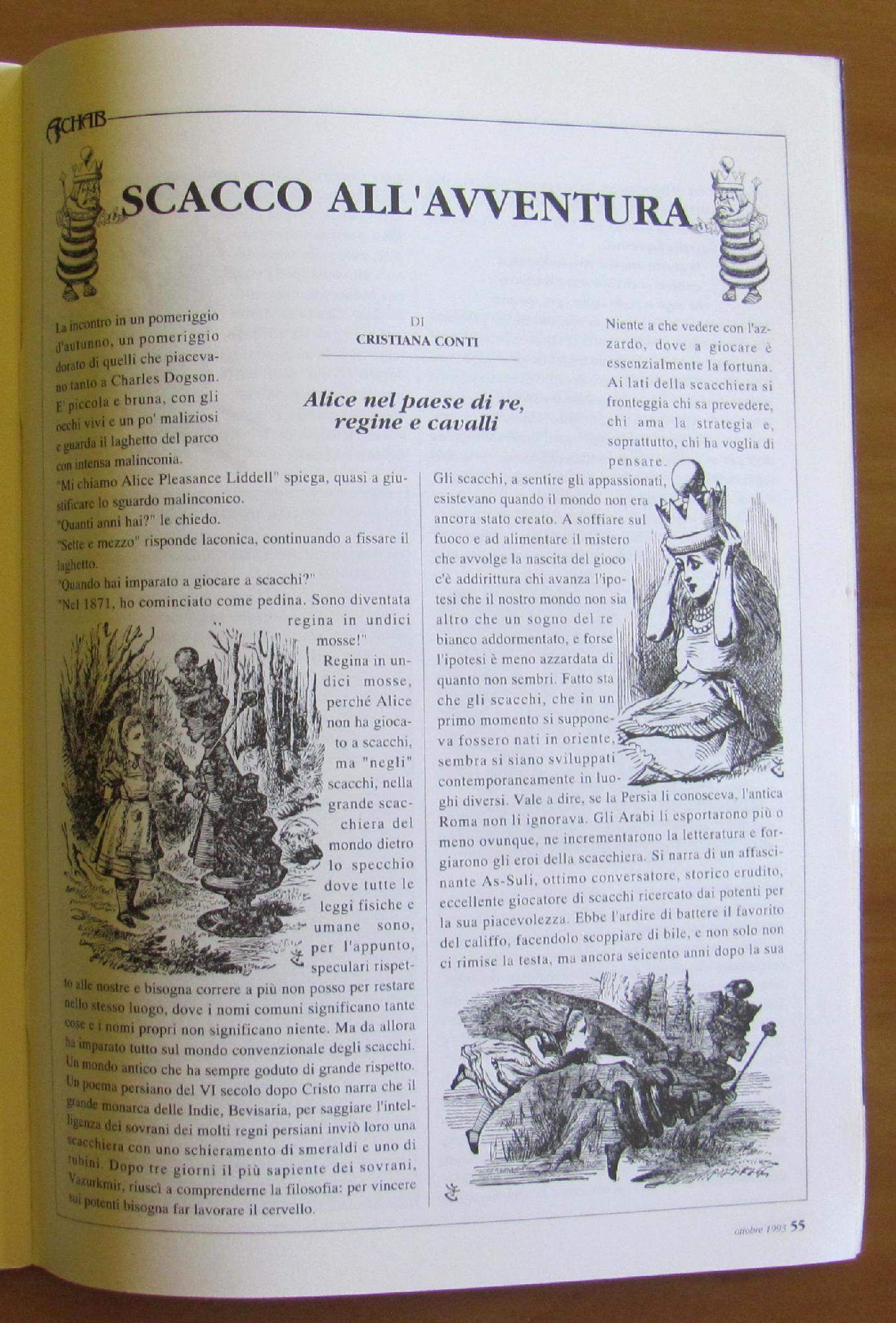 Achab Il Corriere Dell'Avventura N.10, Halloween 1993 - Alcol E Alice Di Carrol Lewis