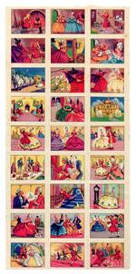 Foglio di 27 DECALCOMANIE CENENRENTOLA Cinderella, anni '40 - RARO