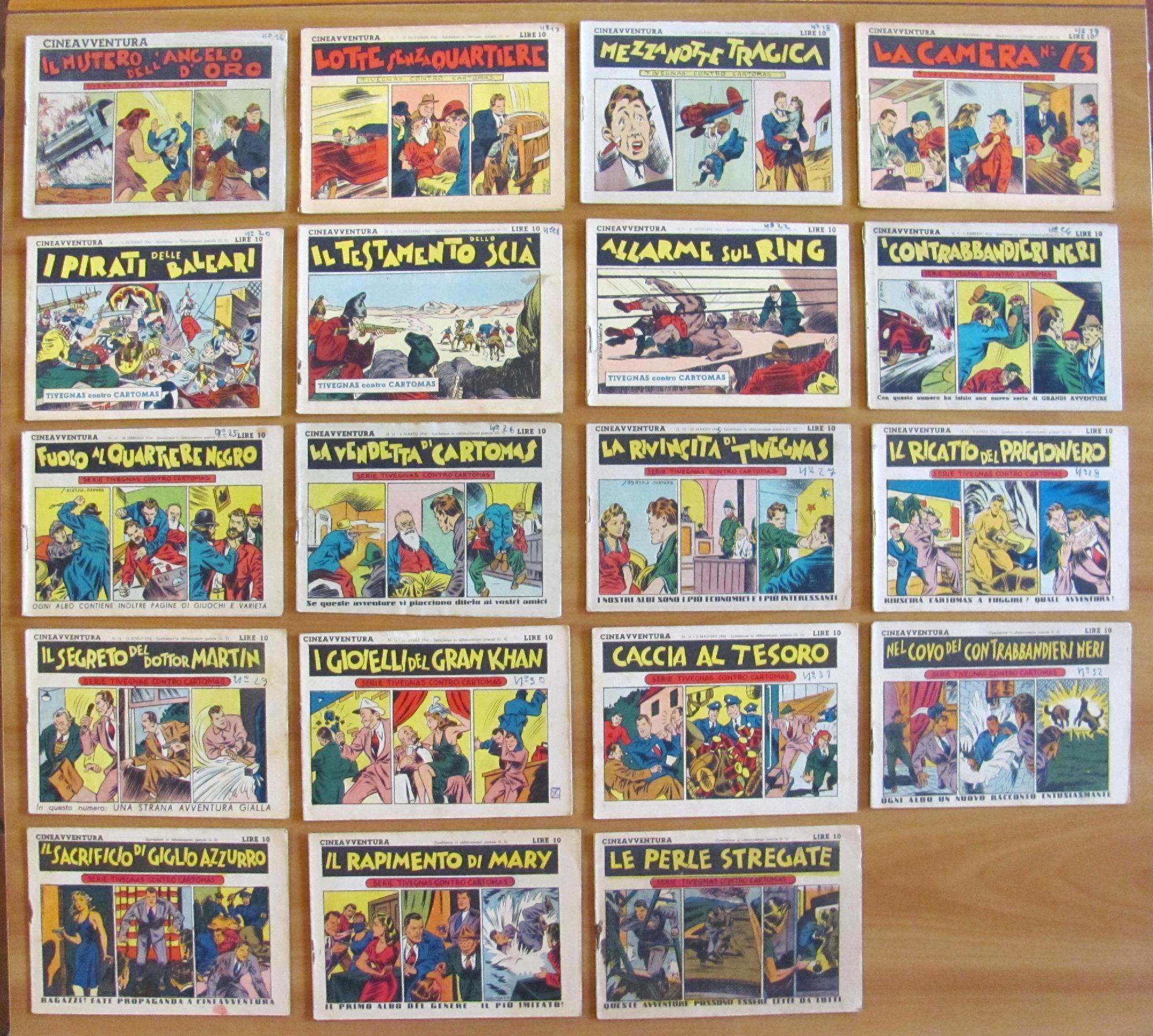 Cineavventura. Serie Tivegnas Contro Cartomas. Lotto 19 Albi (1-20)