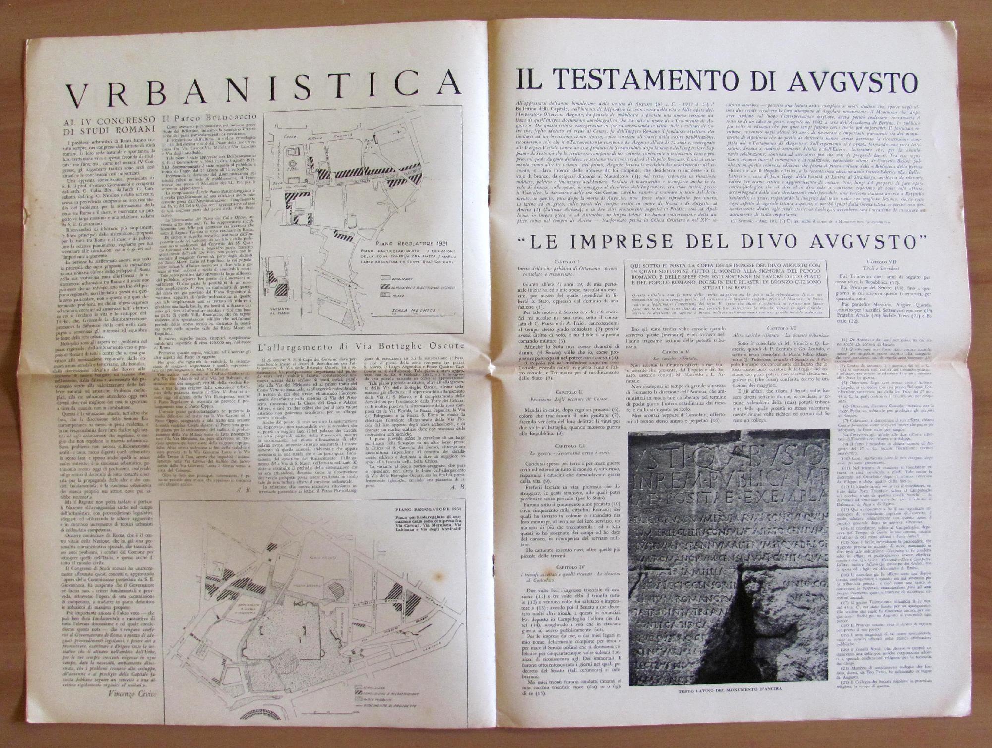 Bollettino Della Capitale. Anno I N.3 1935. Direttore Bottai Di: Governatorato Di Roma