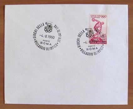 Busta con Francobollo e Timbri GIOCHI XVII OLIMPIADE - VILLAGGIO OLIMPICO 1960 - copertina