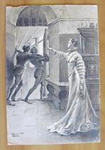 Bella Tavola originale primi '900 - 17x25 in China e Acquarello - Firmata