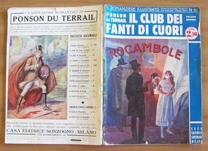 Il Club Dei Fanti Di Cuori Rocambole - Sonzogno 1938 - Romanziere Illustrato N. 61 - Ponson du Terrail - copertina