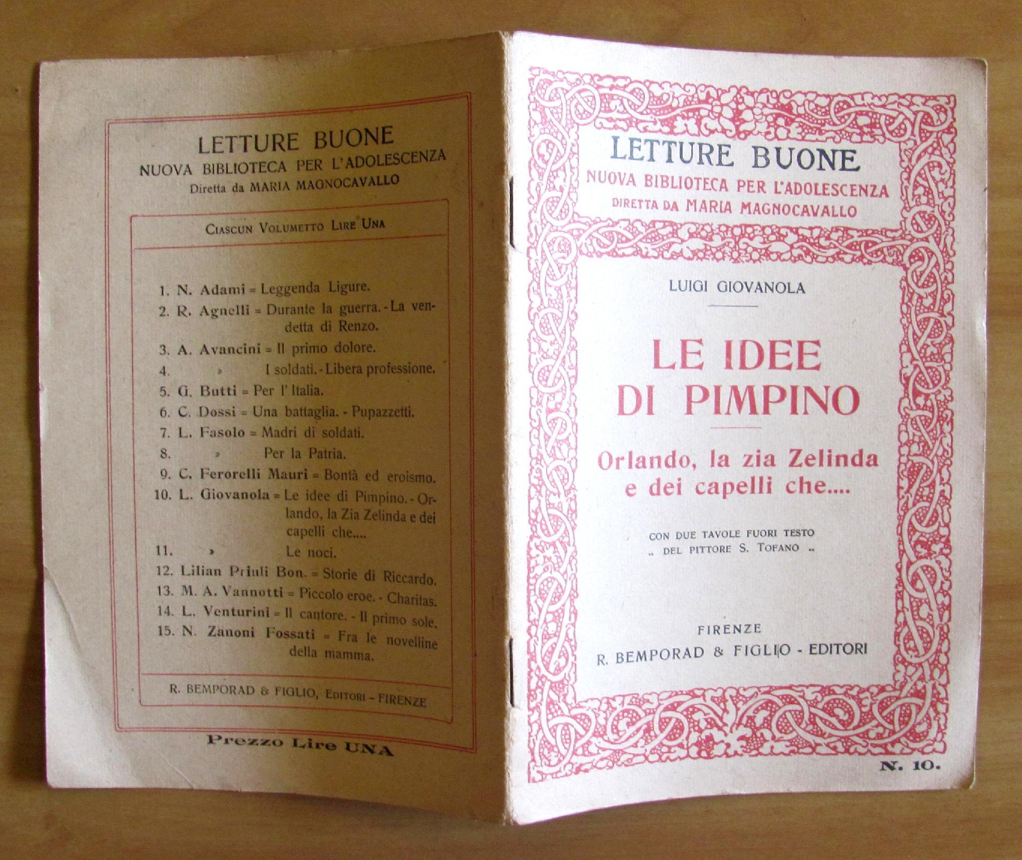 Le Idee Di Pimpino - Letture Buone Bemporad, 1923 - Ill. Sergio Tofano