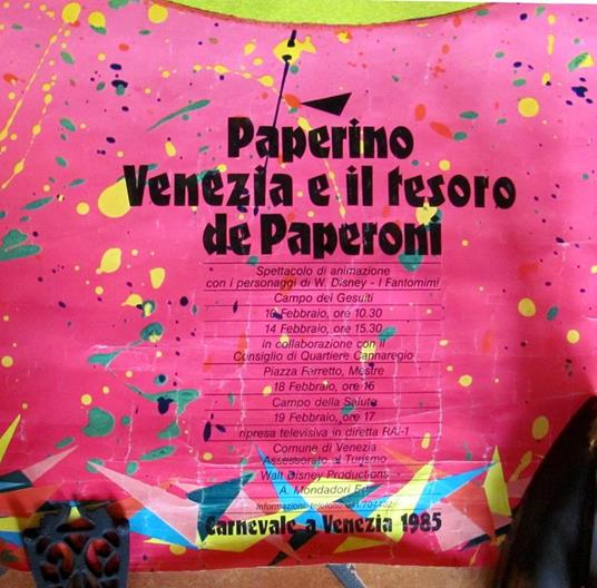 Poster PAPERINO - VENEZIA E IL TESORO DE PAPERONI - CARNEVALE A VENEZIA 1985 - Walt Disney - 2