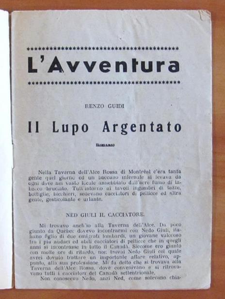 Il Lupo Argentato - Collana L'Avventura (Raccolta Di Brevi Romanzi D'Avventure) - Renzo Guidi - 2