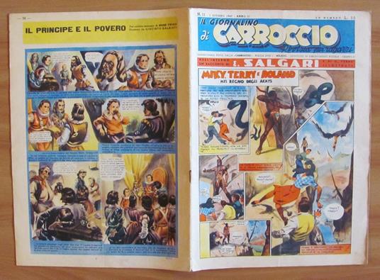 Giornalino Di Carroccio N.11, 1947 - Salgari E Macarietto Con Pinocchio - 2